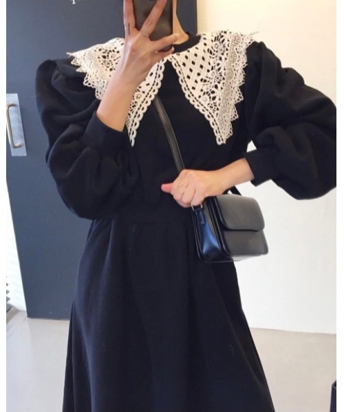 DAIS-Y（デイジー）の「レース襟スウェットワンピース（ワンピース・レディース・グレー/ライトグレー/ブラック・FREE）」の12枚目の写真