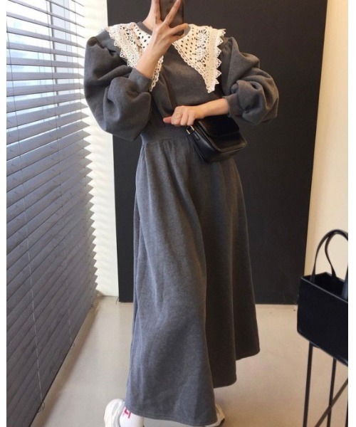 DAIS-Y（デイジー）の「レース襟スウェットワンピース（ワンピース・レディース・グレー/ライトグレー/ブラック・FREE）」の15枚目の写真