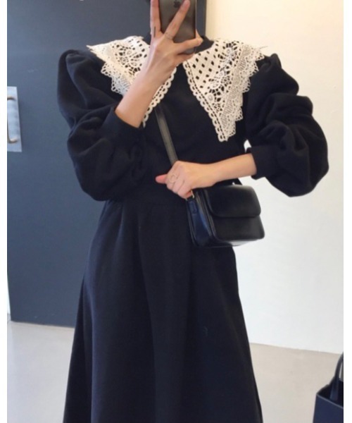 DAIS-Y（デイジー）の「レース襟スウェットワンピース（ワンピース・レディース・グレー/ライトグレー/ブラック・FREE）」の17枚目の写真