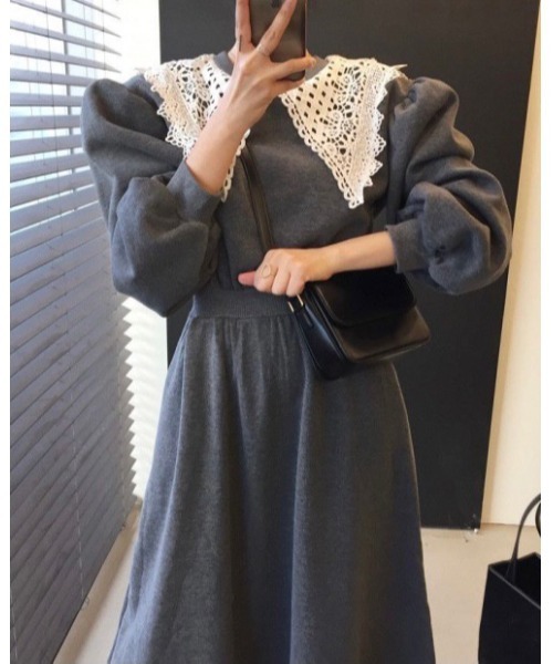 DAIS-Y（デイジー）の「レース襟スウェットワンピース（ワンピース・レディース・グレー/ライトグレー/ブラック・FREE）」の19枚目の写真