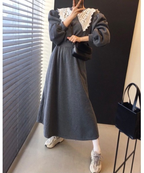 DAIS-Y（デイジー）の「レース襟スウェットワンピース（ワンピース・レディース・グレー/ライトグレー/ブラック・FREE）」の21枚目の写真