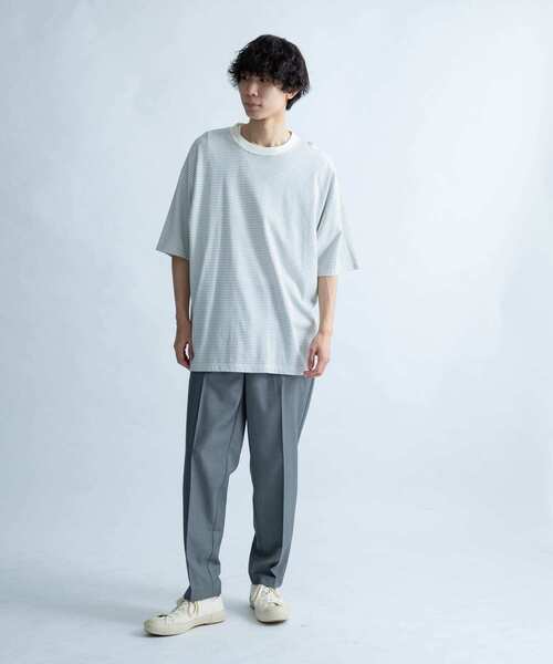 FORK&SPOON(フォークアンドスプーン)の「FORK&SPOON ボーダーショートスリーブTシャツ(Tシャツ/カットソー・メンズ・グリーン/ベージュ/オフホワイト・5/4)」の7枚目の写真