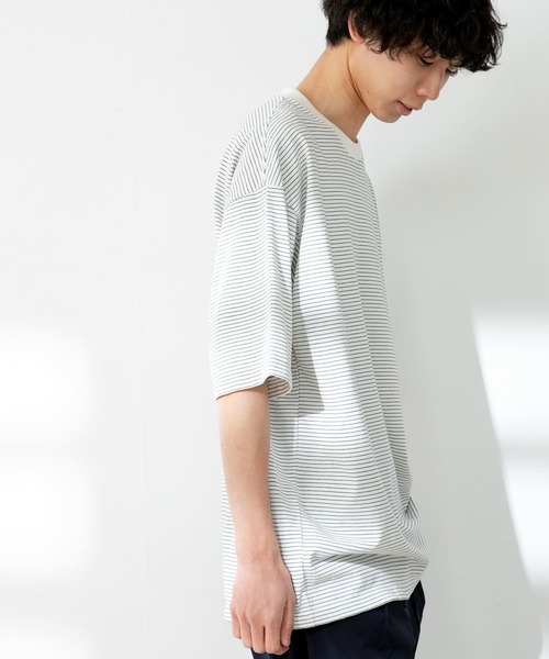 FORK&SPOON(フォークアンドスプーン)の「FORK&SPOON ボーダーショートスリーブTシャツ(Tシャツ/カットソー・メンズ・グリーン/ベージュ/オフホワイト・5/4)」の11枚目の写真