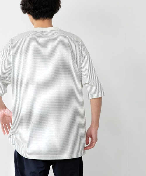 FORK&SPOON(フォークアンドスプーン)の「FORK&SPOON ボーダーショートスリーブTシャツ(Tシャツ/カットソー・メンズ・グリーン/ベージュ/オフホワイト・5/4)」の12枚目の写真