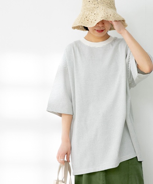 FORK&SPOON(フォークアンドスプーン)の「FORK&SPOON ボーダーショートスリーブTシャツ(Tシャツ/カットソー・メンズ・グリーン/ベージュ/オフホワイト・5/4)」の15枚目の写真