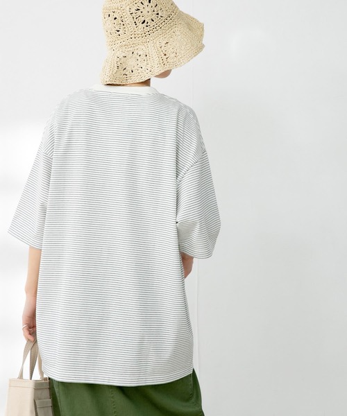 FORK&SPOON(フォークアンドスプーン)の「FORK&SPOON ボーダーショートスリーブTシャツ(Tシャツ/カットソー・メンズ・グリーン/ベージュ/オフホワイト・5/4)」の18枚目の写真