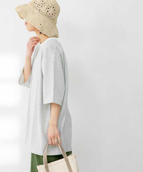 FORK&SPOON(フォークアンドスプーン)の「FORK&SPOON ボーダーショートスリーブTシャツ(Tシャツ/カットソー・メンズ・グリーン/ベージュ/オフホワイト・5/4)」の19枚目の写真