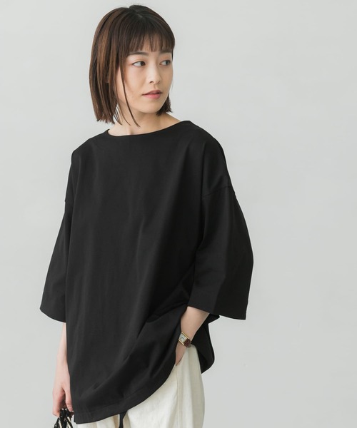 かぐれ 美品⭐︎ 七分丈 コットンTシャツ アイボリー オーバーサイズ 綺麗め かぐれ 美品⭐︎ 七分丈 コットンTシャツ アイボリー オーバー