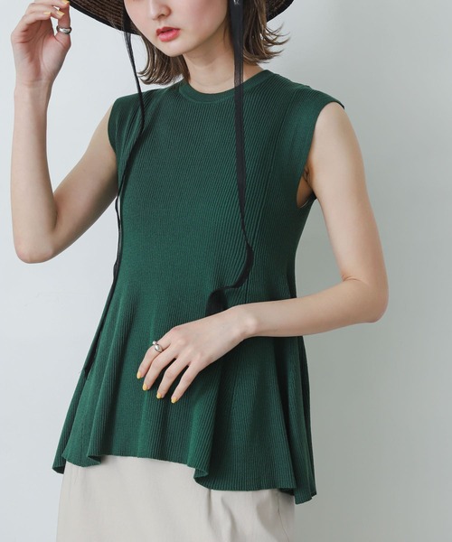 SENSE OF PLACE by URBAN RESEARCH（センスオブプレイスバイアーバンリサーチ）の「フレアノースリーブセーター（ニット/セーター・レディース・ブラック/レッド/ブルー/グリーン/ライトベージュ・ONE）」の4枚目の写真