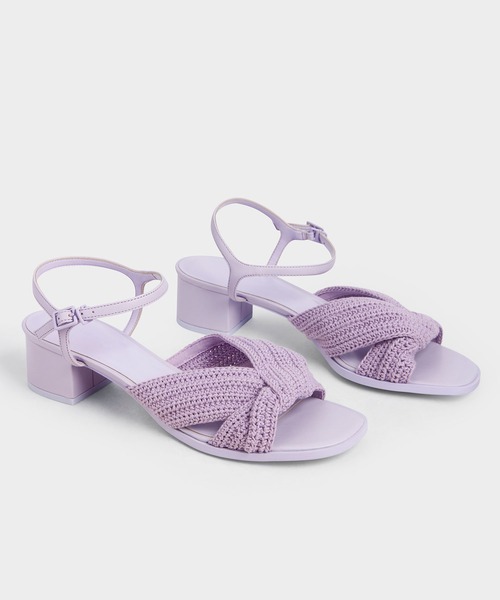 CHARLES & KEITH(チャールズ & キース)の「ニット ブロックヒールサンダル / Knitted Block Heel Sandals(サンダル・レディース・ブルー/ライラック/クリーム・25cm/23cm/24.5cm/25.5cm/22.5cm/23.5cm)」の15枚目の写真