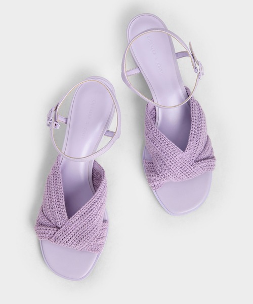 CHARLES & KEITH(チャールズ & キース)の「ニット ブロックヒールサンダル / Knitted Block Heel Sandals(サンダル・レディース・ブルー/ライラック/クリーム・25cm/23cm/24.5cm/25.5cm/22.5cm/23.5cm)」の20枚目の写真