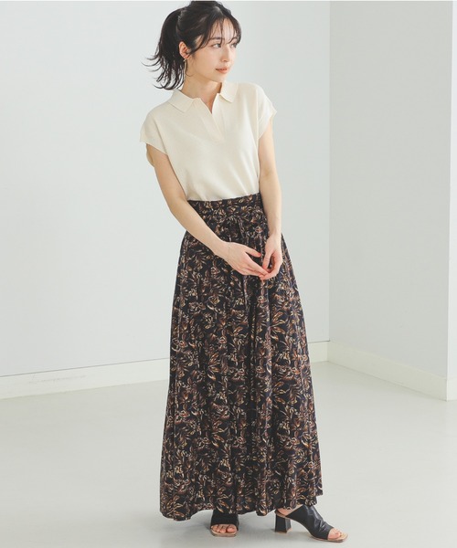 BEAMS HEART（ビームスハート）の「BEAMS HEART / ニットソー ポロ（ポロシャツ・レディース・オフホワイト/ブラウン系その他4/ネイビー・FREE）」の12枚目の写真