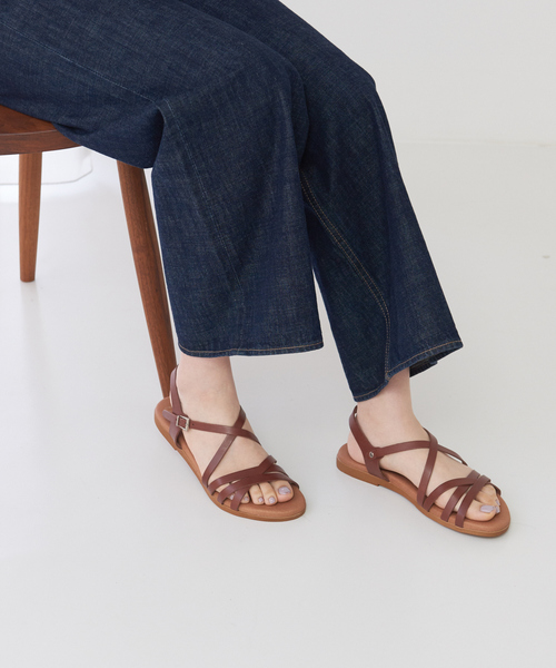 collex(コレックス)の「【OH MY SANDALS】クロスレザーサンダル(サンダル・レディース・ブラウン/ブラック・37/38/36)」の7枚目の写真