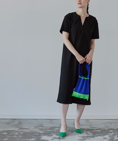 miette（ミエット）の「セーラーカラー半袖ワンピース（ワンピース・レディース・ブルー/グリーン/ブラック・FREE）」の2枚目の写真