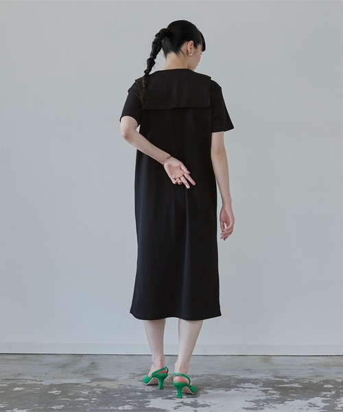 miette（ミエット）の「セーラーカラー半袖ワンピース（ワンピース・レディース・ブルー/グリーン/ブラック・FREE）」の4枚目の写真