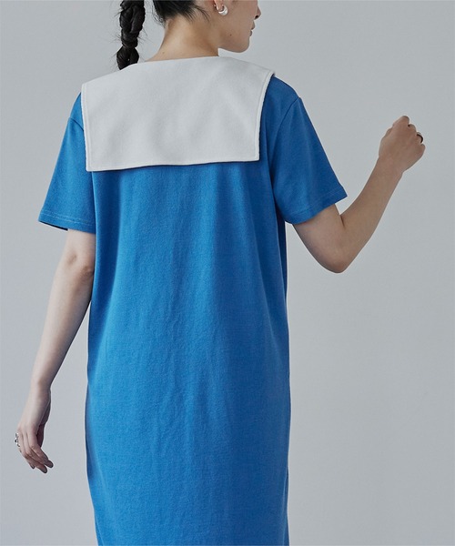 miette（ミエット）の「セーラーカラー半袖ワンピース（ワンピース・レディース・ブルー/グリーン/ブラック・FREE）」の9枚目の写真