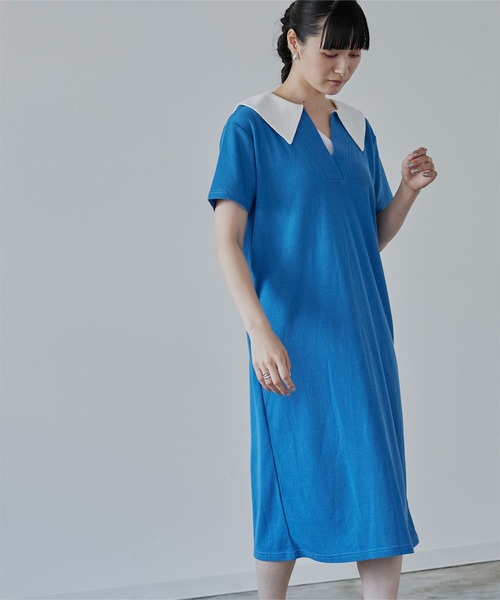 miette（ミエット）の「セーラーカラー半袖ワンピース（ワンピース・レディース・ブルー/グリーン/ブラック・FREE）」の10枚目の写真