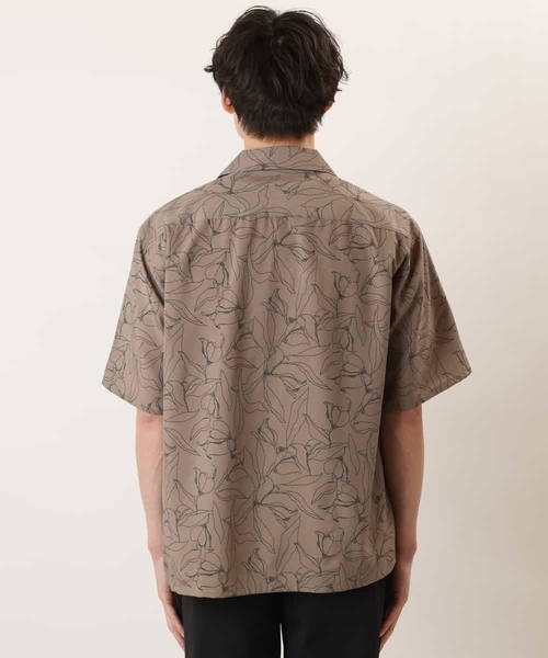 a.v.v（アーヴェヴェ）の「線画フラワープリントオープンカラーシャツ（シャツ/ブラウス・メンズ・モカ/ブラック・50/48/46）」の12枚目の写真