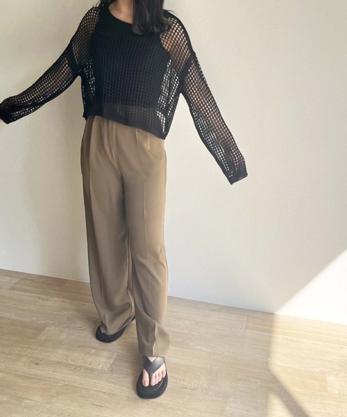 ISOOK（アイスー）の「【ZOZOTOWN限定】Mesh summer knit  set / メッシュサマーニットセット（ニット/セーター・レディース・ブラック/モカ・FREE）」の9枚目の写真