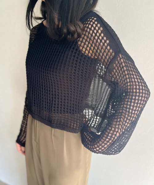 ISOOK（アイスー）の「【ZOZOTOWN限定】Mesh summer knit  set / メッシュサマーニットセット（ニット/セーター・レディース・ブラック/モカ・FREE）」の17枚目の写真