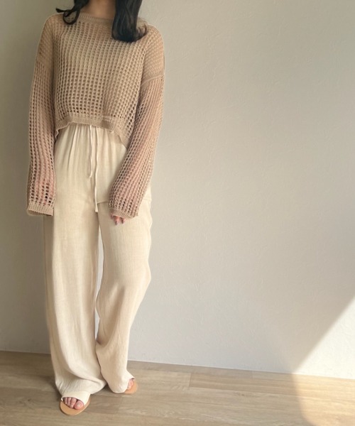 ISOOK（アイスー）の「【ZOZOTOWN限定】Mesh summer knit  set / メッシュサマーニットセット（ニット/セーター・レディース・ブラック/モカ・FREE）」の14枚目の写真