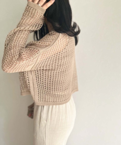 ISOOK（アイスー）の「【ZOZOTOWN限定】Mesh summer knit  set / メッシュサマーニットセット（ニット/セーター・レディース・ブラック/モカ・FREE）」の7枚目の写真