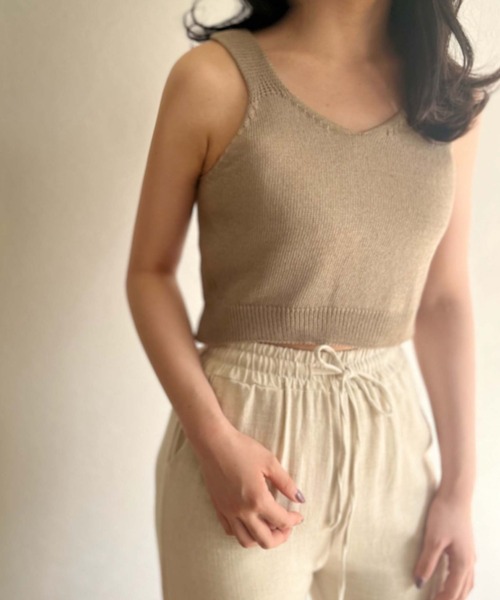 ISOOK（アイスー）の「【ZOZOTOWN限定】Mesh summer knit  set / メッシュサマーニットセット（ニット/セーター・レディース・ブラック/モカ・FREE）」の5枚目の写真