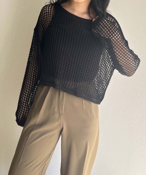 ISOOK（アイスー）の「【ZOZOTOWN限定】Mesh summer knit  set / メッシュサマーニットセット（ニット/セーター・レディース・ブラック/モカ・FREE）」の13枚目の写真