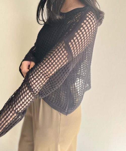 ISOOK（アイスー）の「【ZOZOTOWN限定】Mesh summer knit  set / メッシュサマーニットセット（ニット/セーター・レディース・ブラック/モカ・FREE）」の18枚目の写真