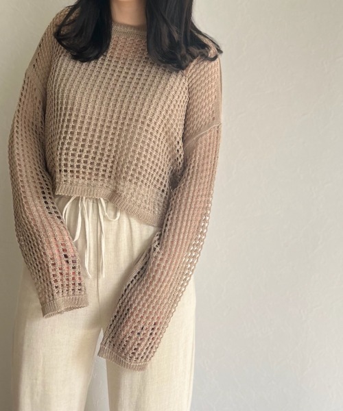 ISOOK（アイスー）の「【ZOZOTOWN限定】Mesh summer knit  set / メッシュサマーニットセット（ニット/セーター・レディース・ブラック/モカ・FREE）」の20枚目の写真