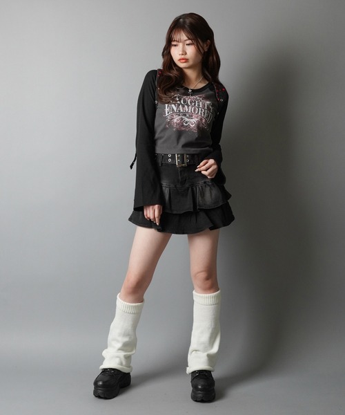 SPINNS(スピンズ)の「令和ルーズ☆彡50cmレッグカバー(レッグウォーマー・レディース・ホワイト/ブラック/ベージュ/サックスブルー/チャコール/グレー・ONESIZE)」の14枚目の写真