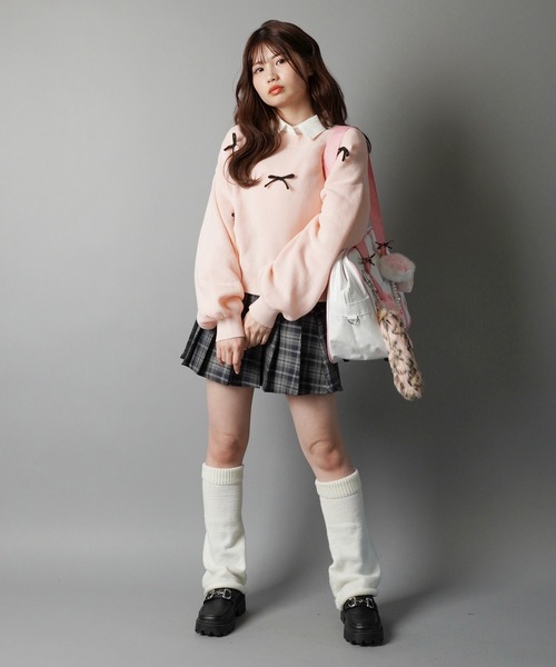 SPINNS(スピンズ)の「令和ルーズ☆彡50cmレッグカバー(レッグウォーマー・レディース・ホワイト/ブラック/ベージュ/サックスブルー/チャコール/グレー・ONESIZE)」の18枚目の写真