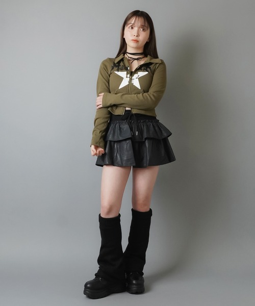 SPINNS(スピンズ)の「令和ルーズ☆彡50cmレッグカバー(レッグウォーマー・レディース・ホワイト/ブラック/ベージュ/サックスブルー/チャコール/グレー・ONESIZE)」の20枚目の写真