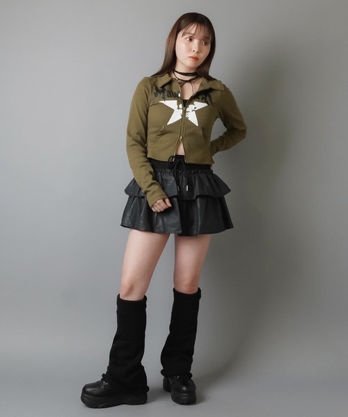 SPINNS(スピンズ)の「令和ルーズ☆彡50cmレッグカバー(レッグウォーマー・レディース・ホワイト/ブラック/ベージュ/サックスブルー/チャコール/グレー・ONESIZE)」の19枚目の写真