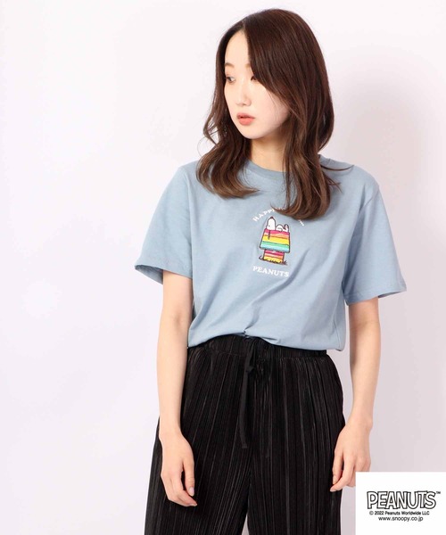PEANUTS（ピーナッツ）の「PEANUTS スヌーピー 刺繍 Tシャツ ドッグハウス（Tシャツ/カットソー・メンズ・ホワイト/ブラック/ホワイト系その他/グレイッシュブルー/ホワイト系その他2/レッド/杢グレー/ブラック系その他・S/M/LL/L）」の17枚目の写真