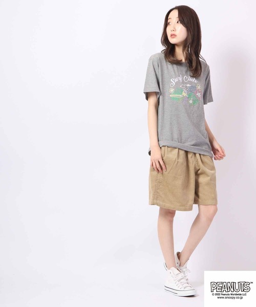 PEANUTS（ピーナッツ）の「PEANUTS スヌーピー 刺繍 Tシャツ ドッグハウス（Tシャツ/カットソー・メンズ・ホワイト/ブラック/ホワイト系その他/グレイッシュブルー/ホワイト系その他2/レッド/杢グレー/ブラック系その他・S/M/LL/L）」の16枚目の写真