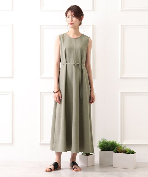 DRESKIP（ドレスキップ）の「◆麻調テントライン ノースリ－ブ ワンピース（ワンピース・レディース・チャコールグレー/カーキ/ライトベージュ・02/03）」の21枚目の写真