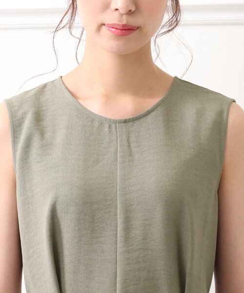 DRESKIP（ドレスキップ）の「◆麻調テントライン ノースリ－ブ ワンピース（ワンピース・レディース・チャコールグレー/カーキ/ライトベージュ・02/03）」の11枚目の写真