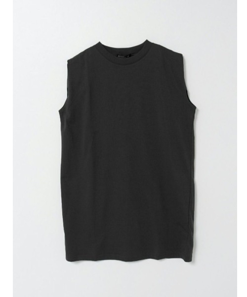 mizuiroind（ミズイロインド）の「mizuiro ind クルーネックノースリーブチュニック（チュニック・レディース・ライトグレー/グレー/ブラック/ホワイト/ブラウン/チャコールグレー・FREE）」の2枚目の写真