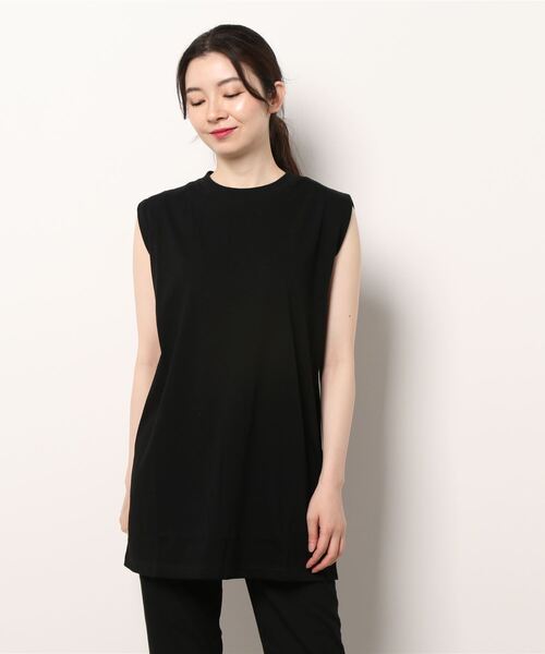 mizuiroind（ミズイロインド）の「mizuiro ind クルーネックノースリーブチュニック（チュニック・レディース・ライトグレー/グレー/ブラック/ホワイト/ブラウン/チャコールグレー・FREE）」の17枚目の写真