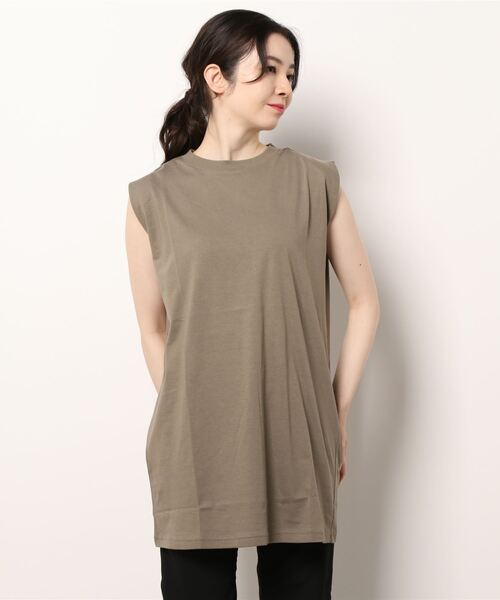 mizuiroind（ミズイロインド）の「mizuiro ind クルーネックノースリーブチュニック（チュニック・レディース・ライトグレー/グレー/ブラック/ホワイト/ブラウン/チャコールグレー・FREE）」の19枚目の写真