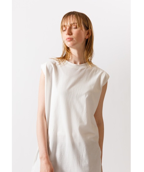 mizuiroind（ミズイロインド）の「mizuiro ind クルーネックノースリーブチュニック（チュニック・レディース・ライトグレー/グレー/ブラック/ホワイト/ブラウン/チャコールグレー・FREE）」の10枚目の写真