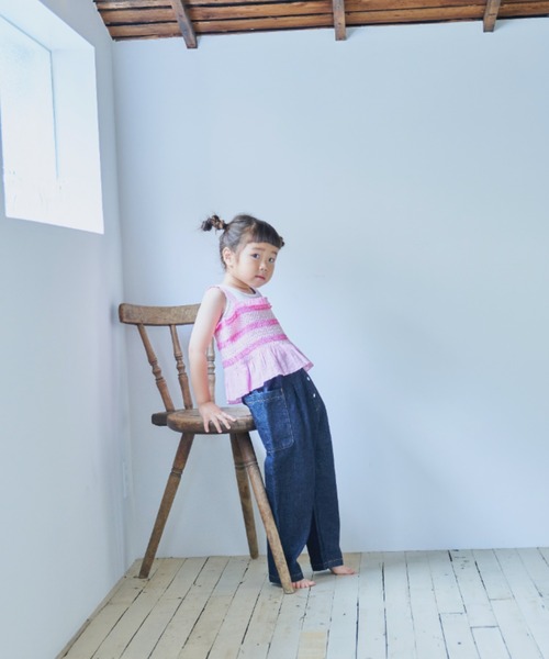 LOWRYS FARM（ローリーズファーム）の「スモッキングキャミソール　349258（キャミソール・キッズ・ホワイト/ブラック/ピンク・110cm/120cm/130cm/140cm/150cm）」の4枚目の写真