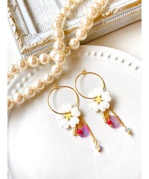 【MUURABBTI】可愛いお花の フープピアス(MA)