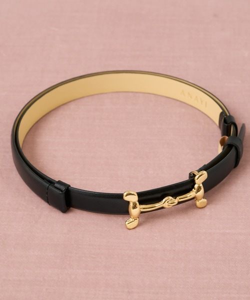 ANAYI（アナイ）の「バックルデザインベルト（ベルト・レディース・ホワイト/ブラック・FREE）」の2枚目の写真