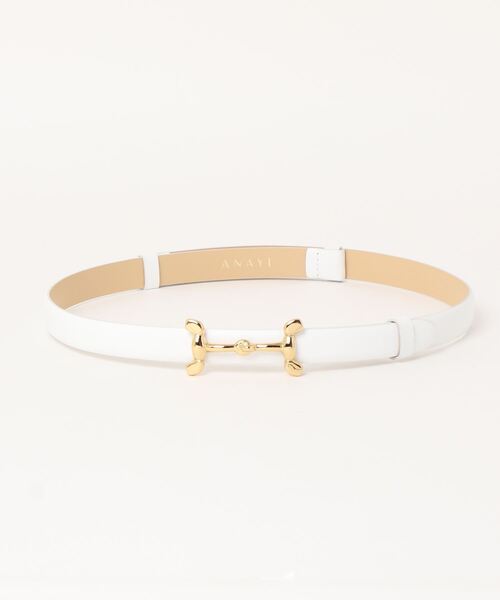 ANAYI（アナイ）の「バックルデザインベルト（ベルト・レディース・ホワイト/ブラック・FREE）」の5枚目の写真