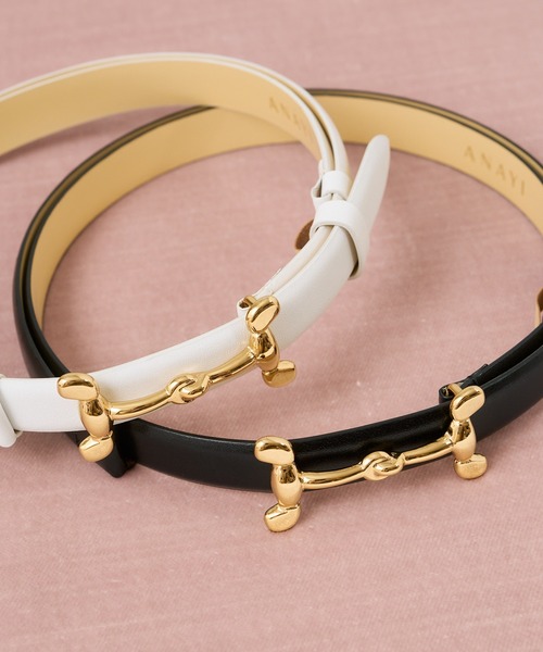 ANAYI（アナイ）の「バックルデザインベルト（ベルト・レディース・ホワイト/ブラック・FREE）」の4枚目の写真