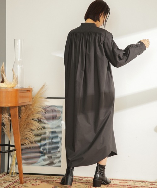 mici(ミチ)の「(mici)フリルシャツワンピース(ワンピース・レディース・ブラック/ホワイト系その他・ONE SIZE)」の7枚目の写真