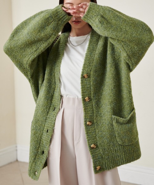 RANAN（ラナン）の「カラーオーバーニットカーディガン（カーディガン