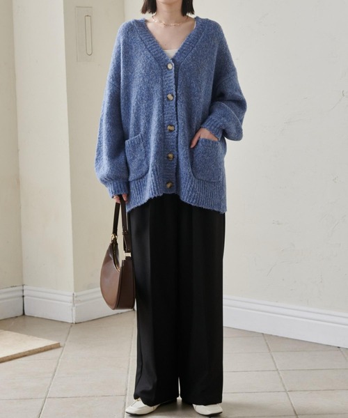 セール】カラーオーバーニットカーディガン（カーディガン